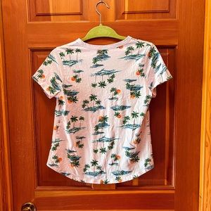 Palm Tree Printed Pink Tee